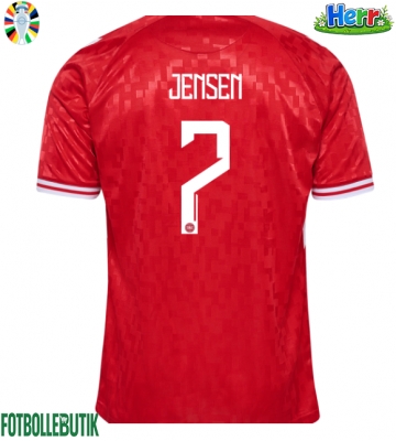 Danmark Mathias Jensen #7 Hemmatröja EM 2024 Kortärmad